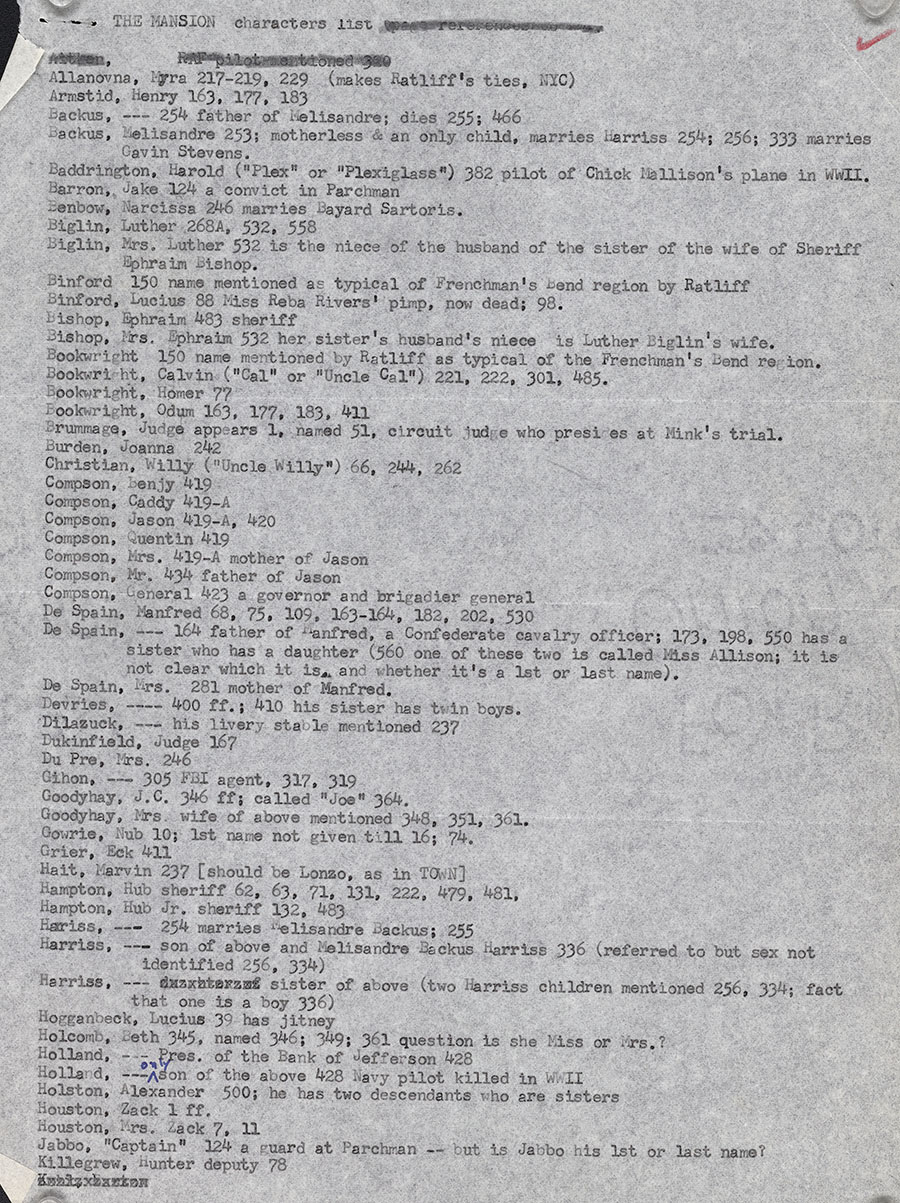 Page 1, Random House List of Characters